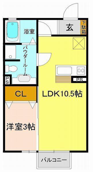 フローラルコート(1LDK/2階)の間取り写真