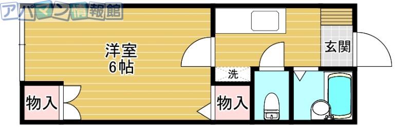ライブリー木島(1K/2階)の間取り写真