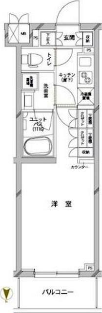 ルーブル武蔵新城伍番館(1K/3階)の間取り写真