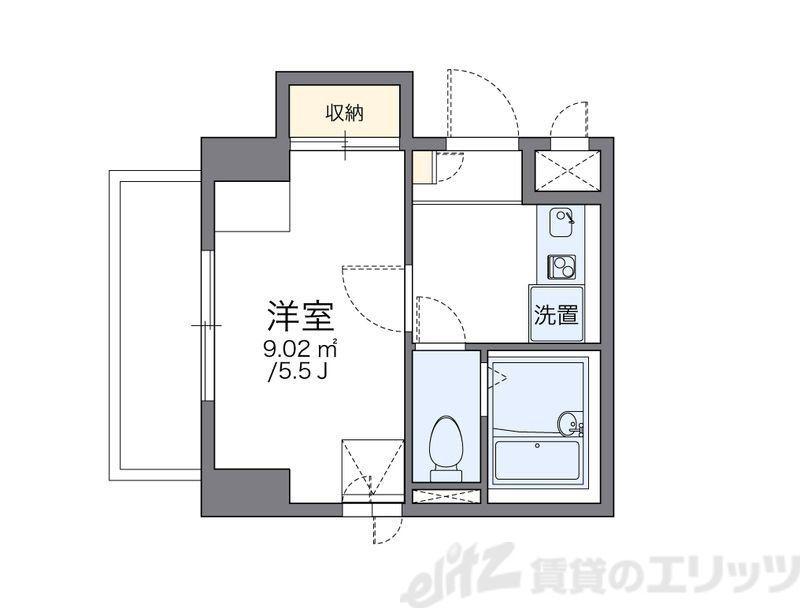 レオパレスアストラーレ茶屋町東(1K/3階)の間取り写真