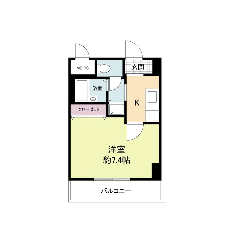 グラマシー心斎橋東(1K/9階)の間取り写真
