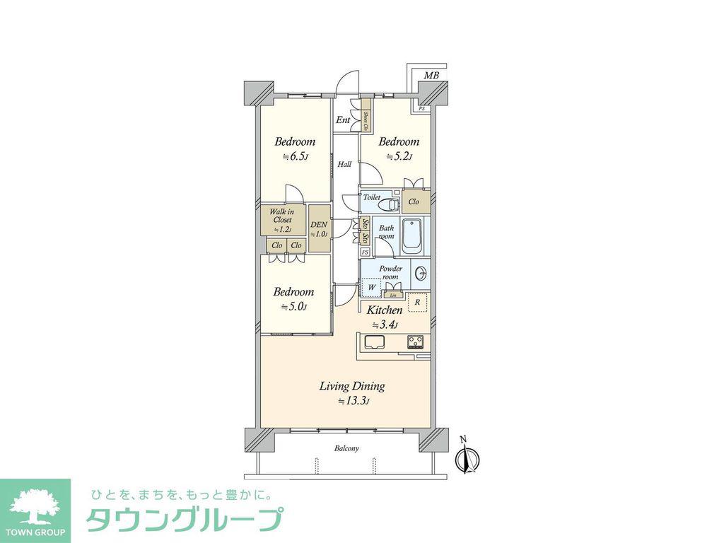 パークホームズLALA名古屋みなとアクルス(3SLDK/8階)の間取り写真