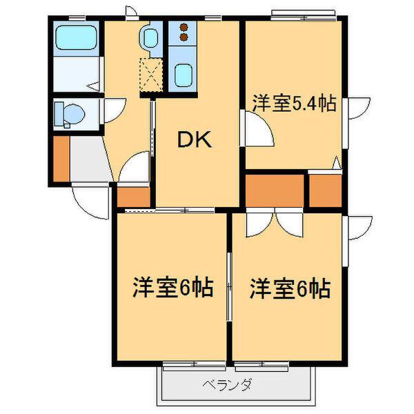 ボナールA(3DK/1階)の間取り写真