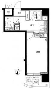 メインステージ西麻布2(1K/5階)の間取り写真