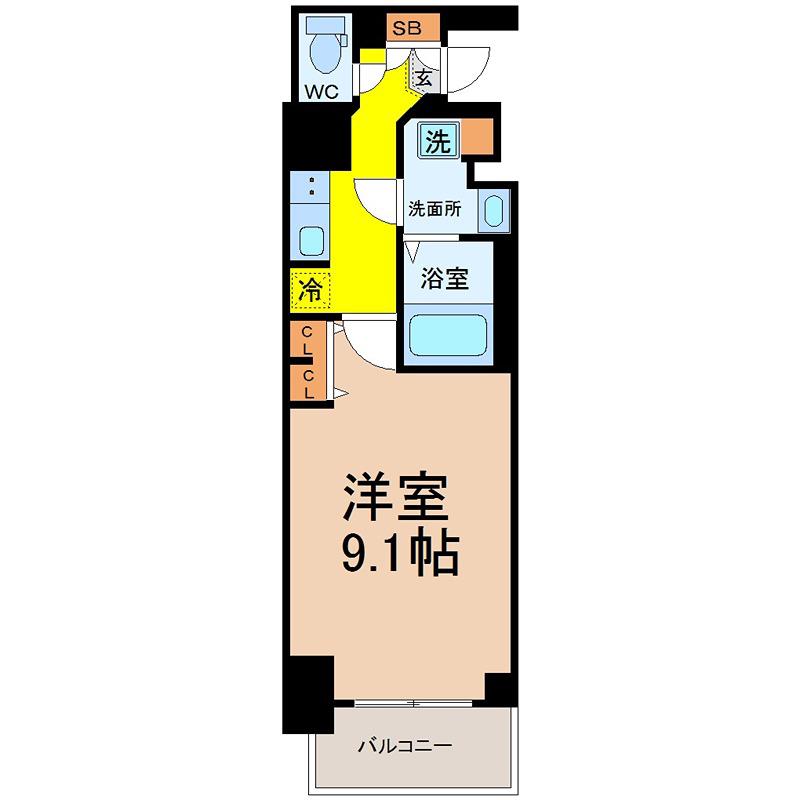 CREST TAPP新栄(1K/10階)の間取り写真