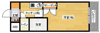 87Gメゾンマスイ(1K/1階)の間取り写真