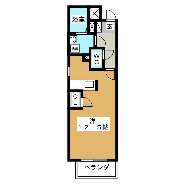 ハイロッティーダ(ワンルーム/2階)の間取り写真