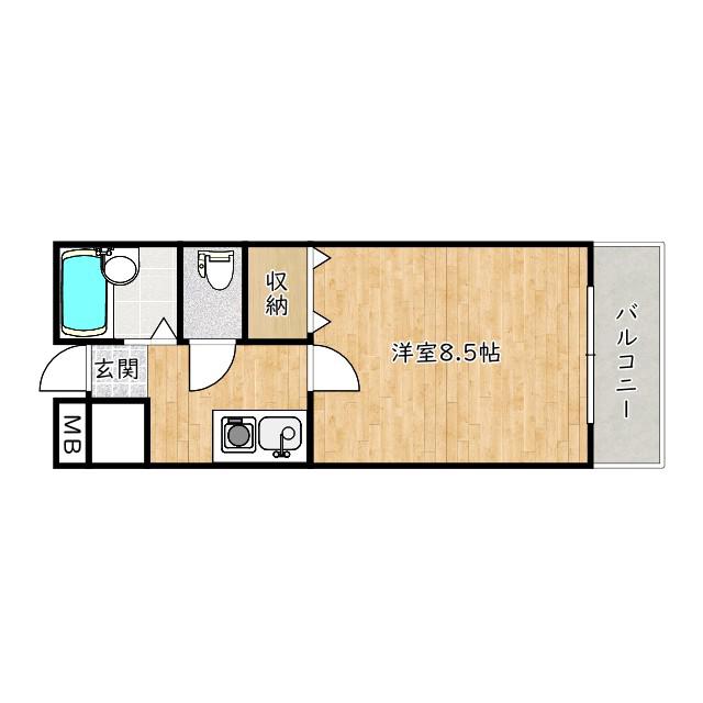 マンションフルール(1K/1階)の間取り写真