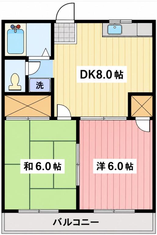 パークハイツ遠山(2DK/3階)の間取り写真