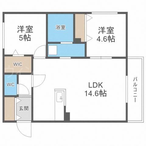 リベルタ澄川(2LDK/3階)の間取り写真