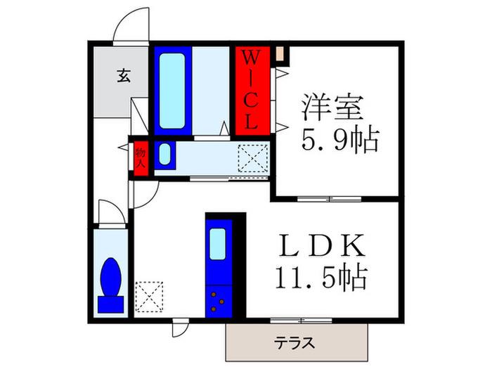 RAFFINE(1LDK/1階)の間取り写真