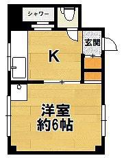 広野シエンプレ(1K/2階)の間取り写真