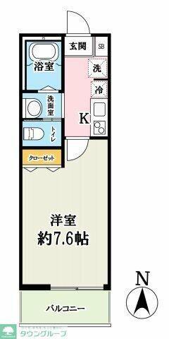 キャメル柏の葉キャンパス8(1K/1階)の間取り写真