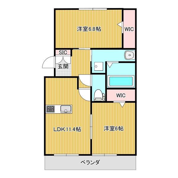 ドルチェ美濃太田(2LDK/3階)の間取り写真