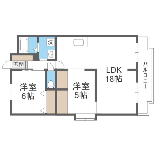 リバーサイド山本(2LDK/2階)の間取り写真
