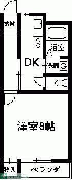 メゾンTBIIリバーサイド(1DK/1階)の間取り写真