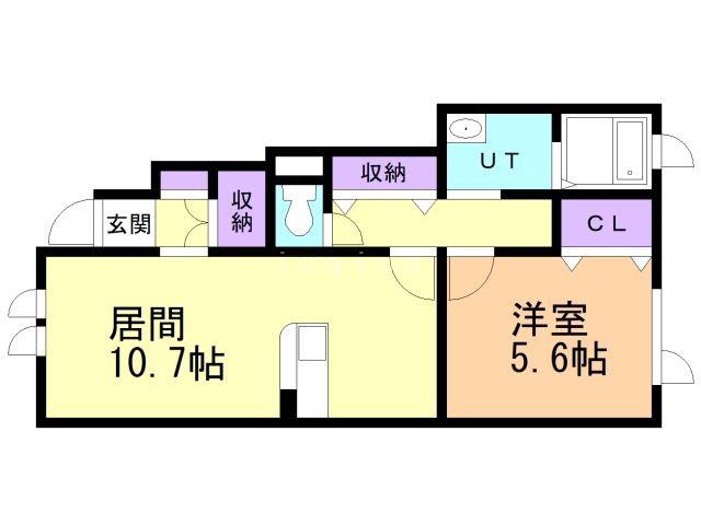 リーベルタース(1LDK/1階)の間取り写真