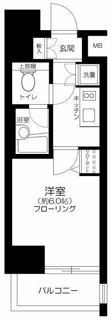 スパシエオリエンス板橋本町(1K/6階)の間取り写真