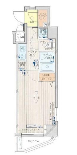 プロフ小石川後楽園(1K/6階)の間取り写真