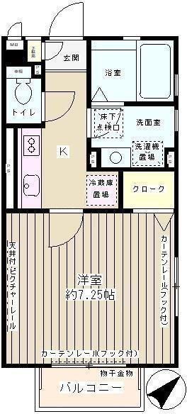 クレインハウス妙典(1K/2階)の間取り写真