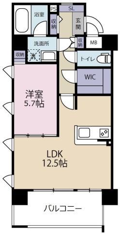 PROUD-G幸町三丁目(1LDK/4階)の間取り写真