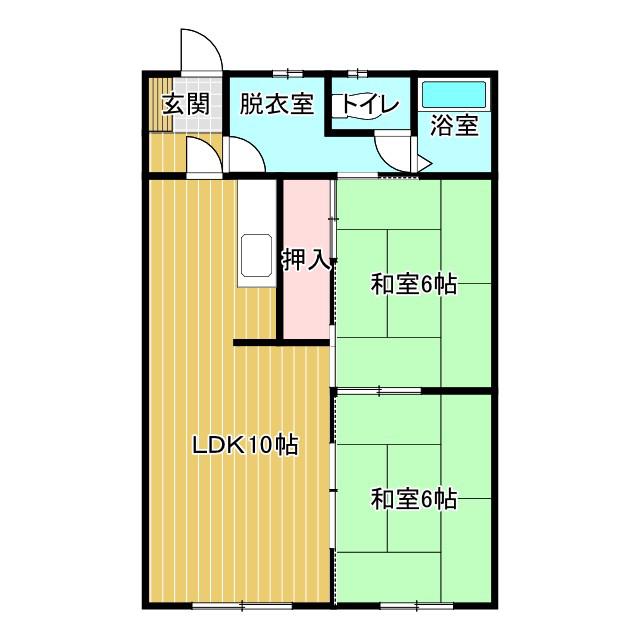 コーポかわしま(2LDK/2階)の間取り写真