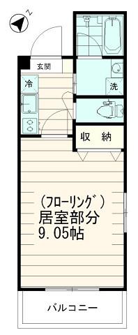 リトルグローブ(1K/3階)の間取り写真
