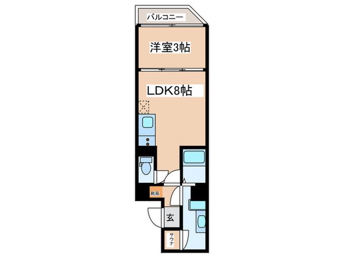 BCASA調布サウス COURT 2ND(1LDK/4階)の間取り写真