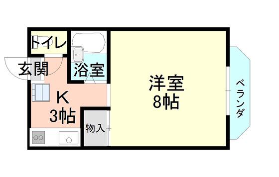 メゾン朝日台II(1K/2階)の間取り写真