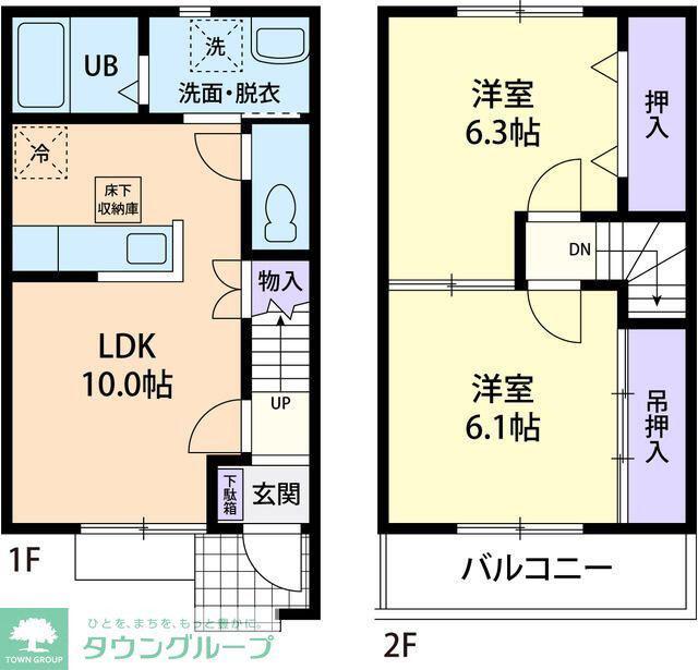 上越新幹線 本庄早稲田駅 徒歩18分 2階建 築14年(2LDK/1階)の間取り写真
