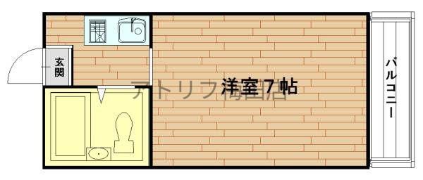 アクティ福島(ワンルーム/6階)の間取り写真