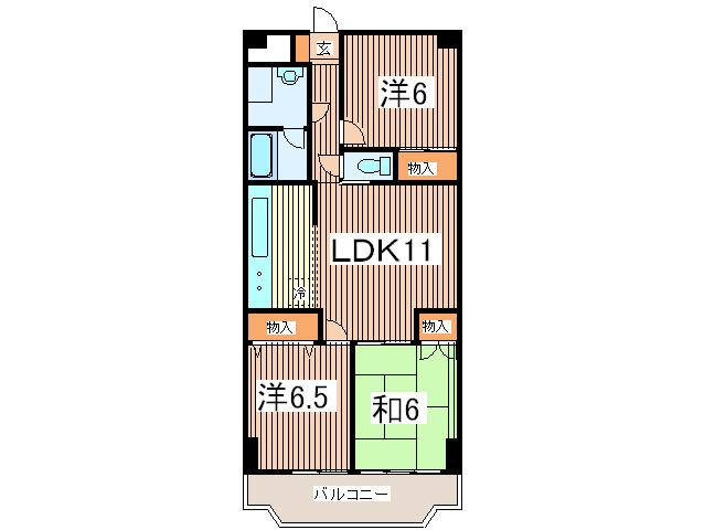 リバーサイドコート(3LDK/3階)の間取り写真