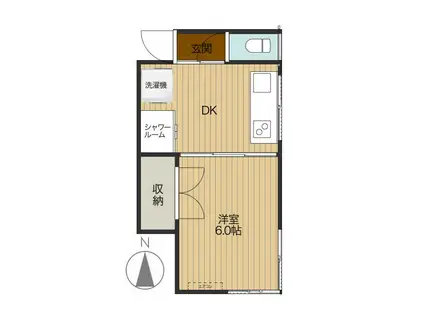 第二内田コーポ(1DK/2階)の間取り写真