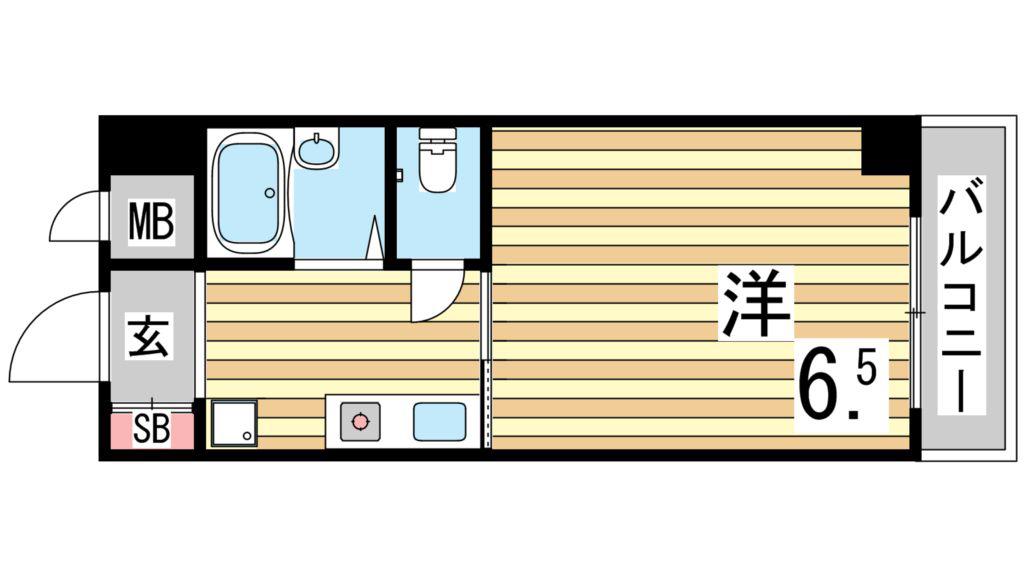 リヴァージュ須磨(1K/3階)の間取り写真
