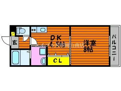 クルーズイン(1DK/3階)の間取り写真