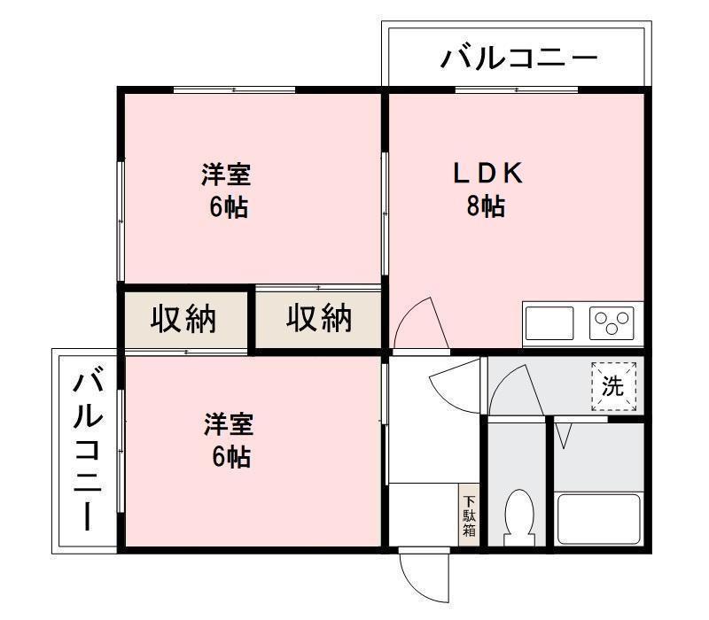 ファーマランド F2(2LDK/2階)の間取り写真
