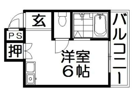 ペントハウス21(ワンルーム/4階)の間取り写真