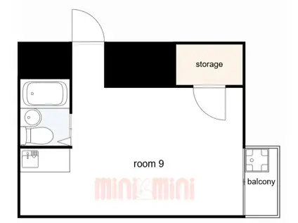 パラレル城内(ワンルーム/2階)の間取り写真