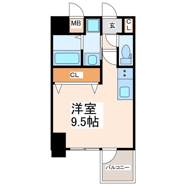 タウンブルグ新町(ワンルーム/7階)の間取り写真