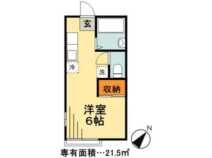 ハイツニューポート(1K/2階)の間取り写真