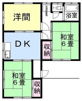 和アパート(3DK/2階)の間取り写真