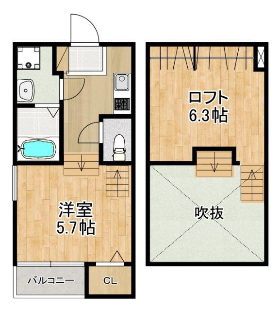 MODERN PALAZZO諫早駅北(1SK/2階)の間取り写真