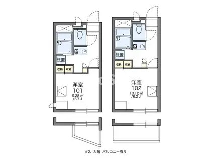 レオパレスオーキッドII(1K/3階)の間取り写真