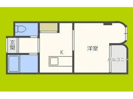エクトII(1DK/1階)の間取り写真