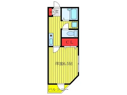 ポエーム・ドゥ・フェ(1K/1階)の間取り写真