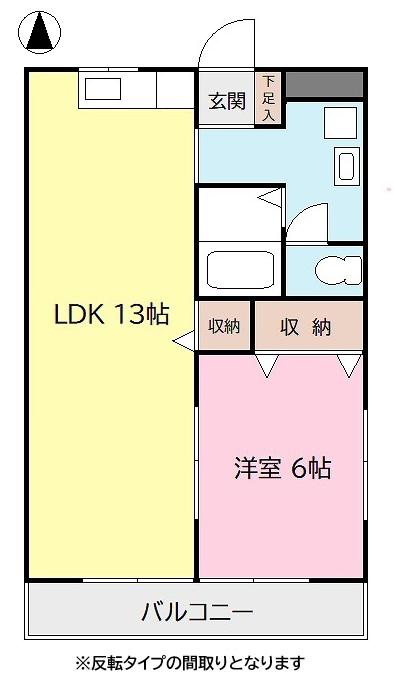 すとりーむ問屋町A(1LDK/1階)の間取り写真