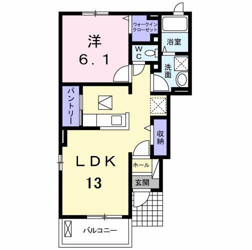 ハーバーG(1LDK/1階)の間取り写真