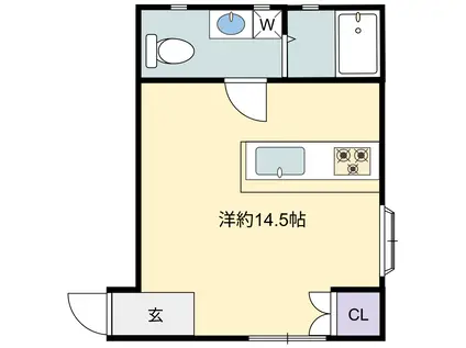 オーシャンコート(ワンルーム/1階)の間取り写真