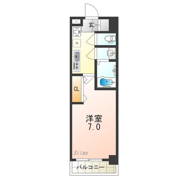 LUXE京都西大路(1K/7階)の間取り写真