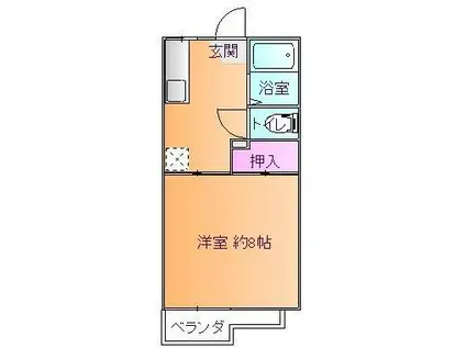 フォーブルグリーン(1K/2階)の間取り写真